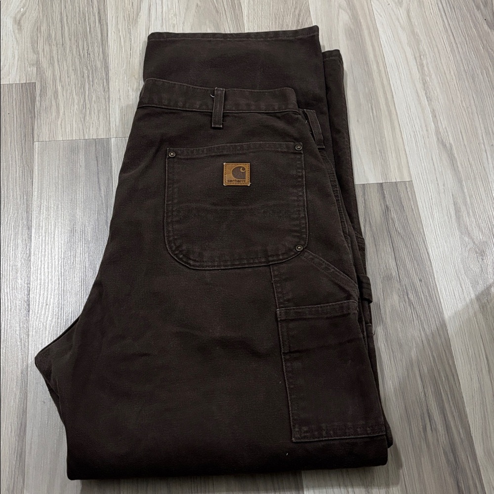 Carhartt Double Knee Canvas Work Distressed Pants Size 36x30 
Made In USA B136 - Picture 10 of 10